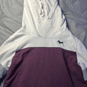 purple and white PINK hoodie